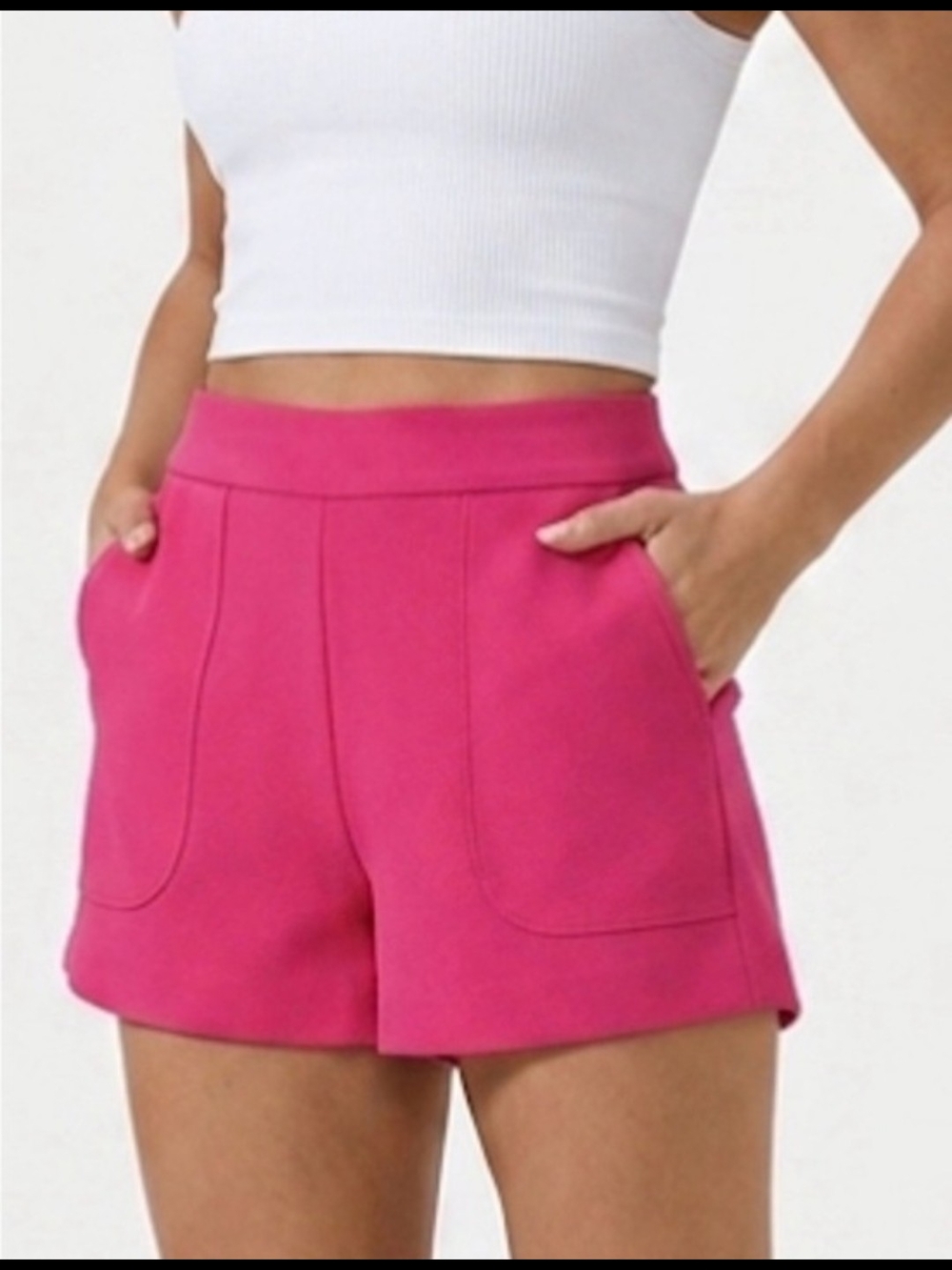 Marie Oliver Hot Pink Mia Shorts | Wide Waistband Statement Shorts | Size 8